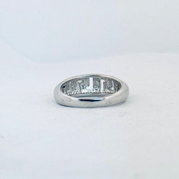 925 Sterling Silver Enamel Band Ring Blue Greek Key Design Size 7.75 - Picture 4 of 11